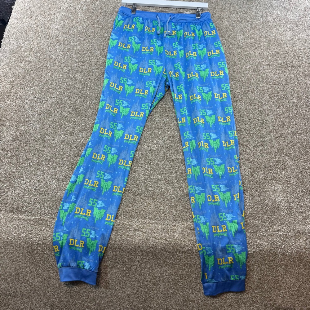 Disney Disneyland Resort 55 DLR Castle Blue Pajama Pants Mens Medium Loungewear